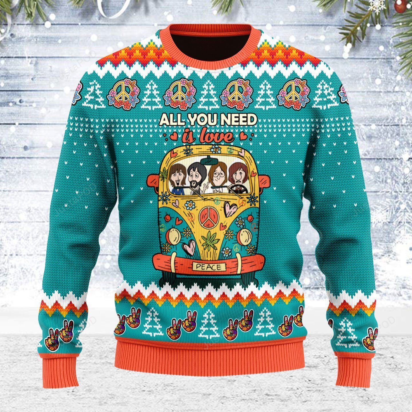 Merry Christmas All You Need Is Love Ugly Christmas Sweater, Perfect Holiday Gift