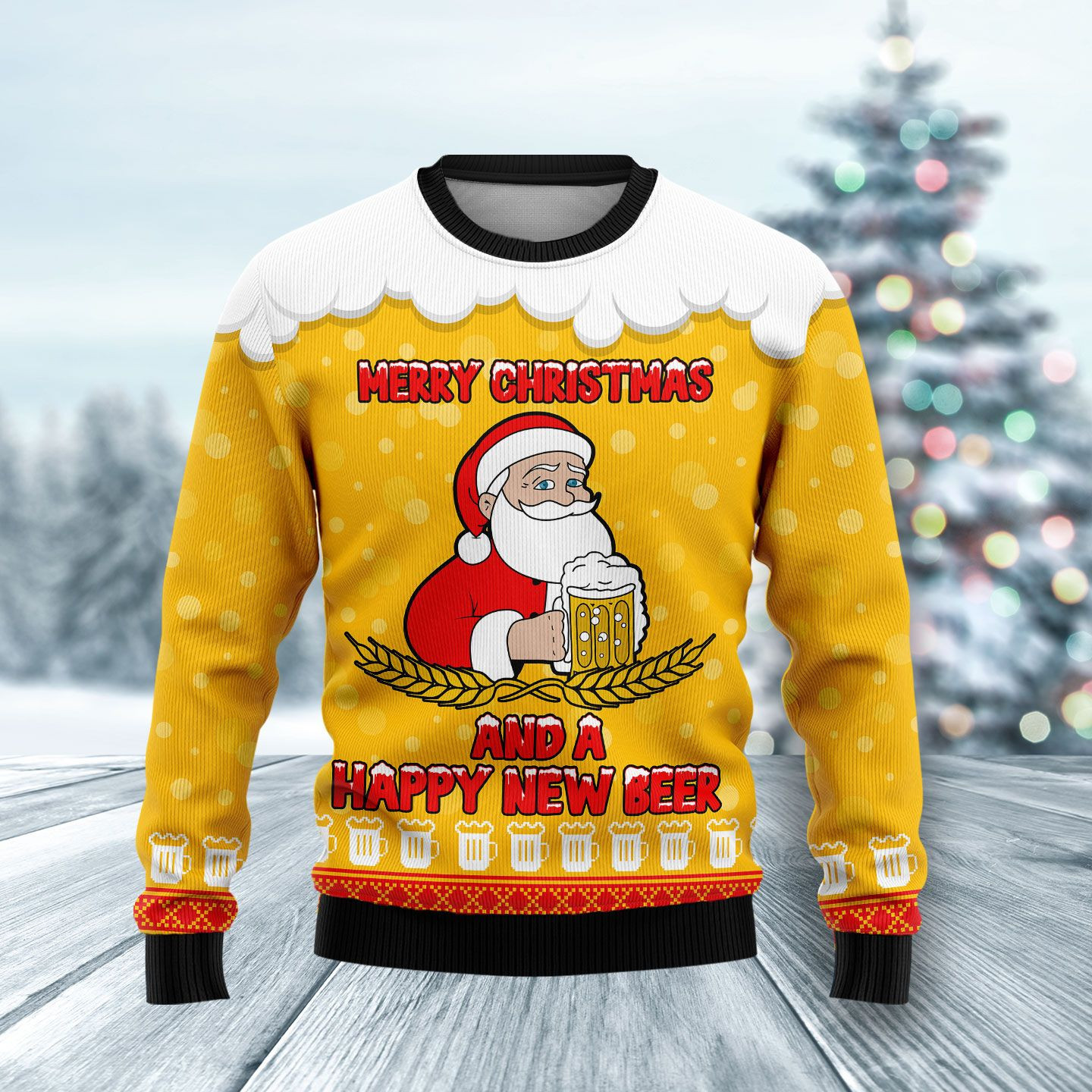 Merry Christmas And A Happy New Beer Ugly Christmas Sweater, Perfect Holiday Gift
