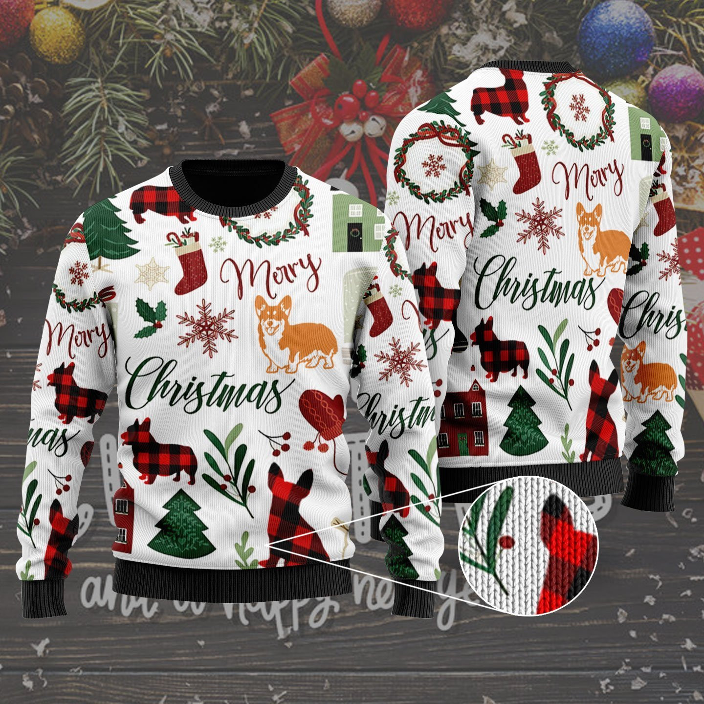 Merry Christmas - Corgi Dog Ugly Christmas Sweater, Perfect Holiday Gift