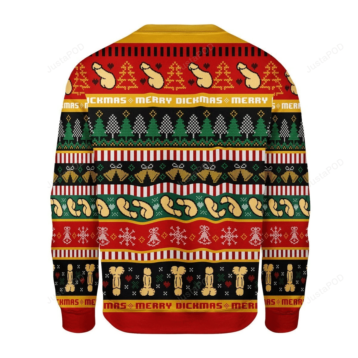 Merry Christmas D*** Bell And Tree Colorful For Unisex Ugly Christmas Sweater, Perfect Holiday Gift