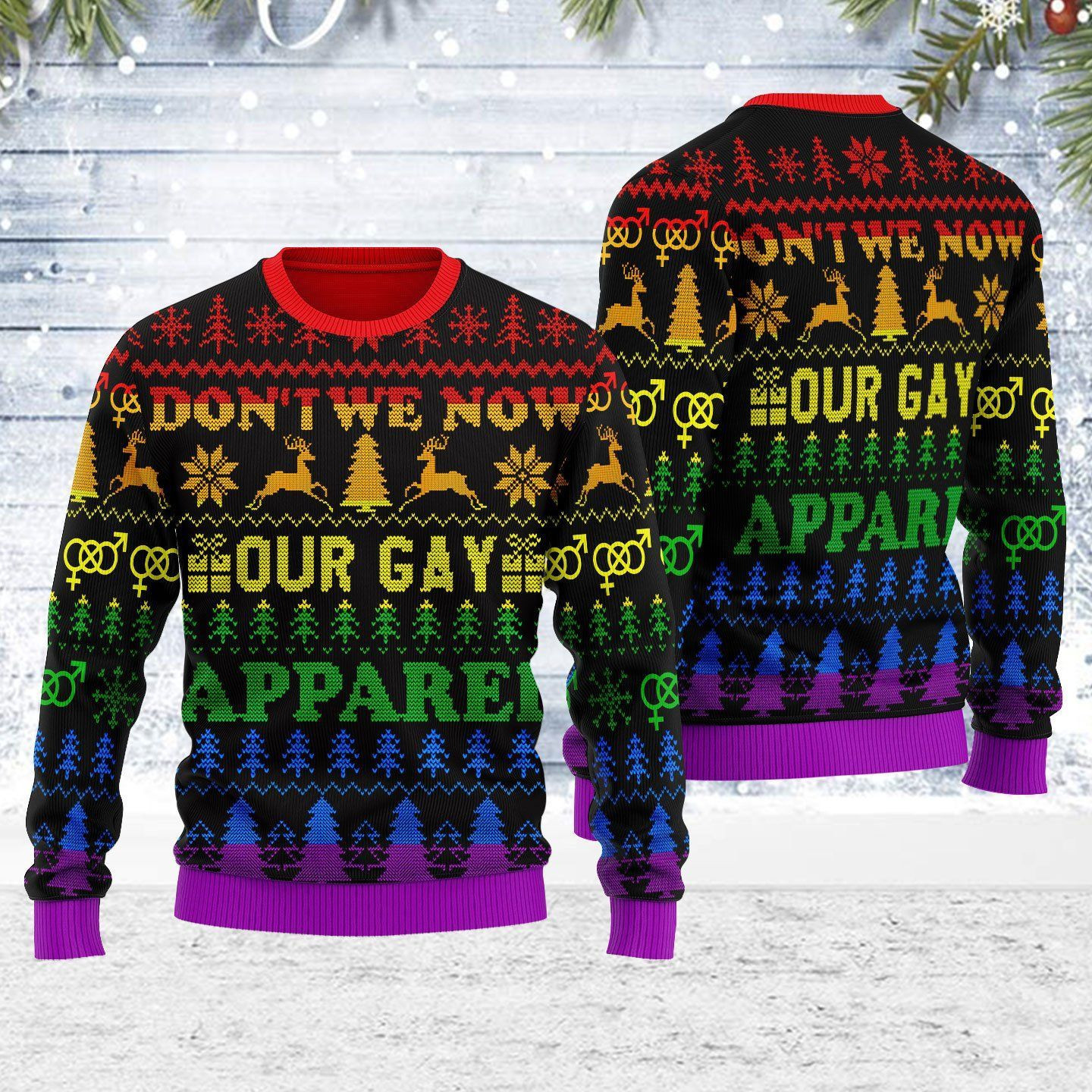 Merry Christmas Don'T We Now Our Gay For Unisex Ugly Christmas Sweater,