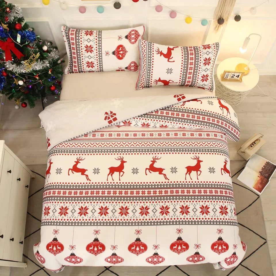 Merry Christmas Duvet Cover Quilt Cover Pillowcase Bedding Set Bed Linen Home Bedroom Decor