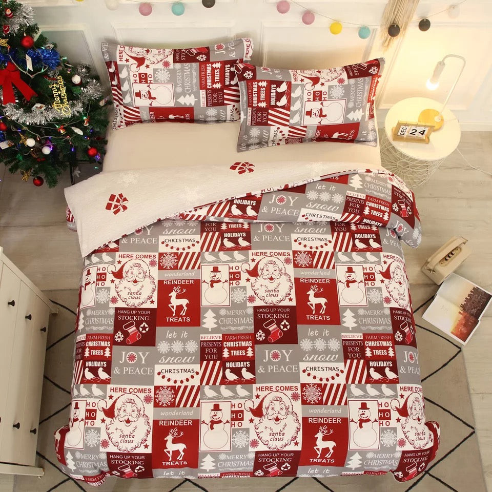Merry Christmas Duvet Cover Quilt Cover Pillowcase Bedding Set Bed Linen Home Bedroom Decor