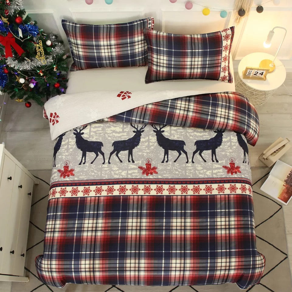 Merry Christmas Duvet Cover Quilt Cover Pillowcase Bedding Set Bed Linen Home Bedroom Decor