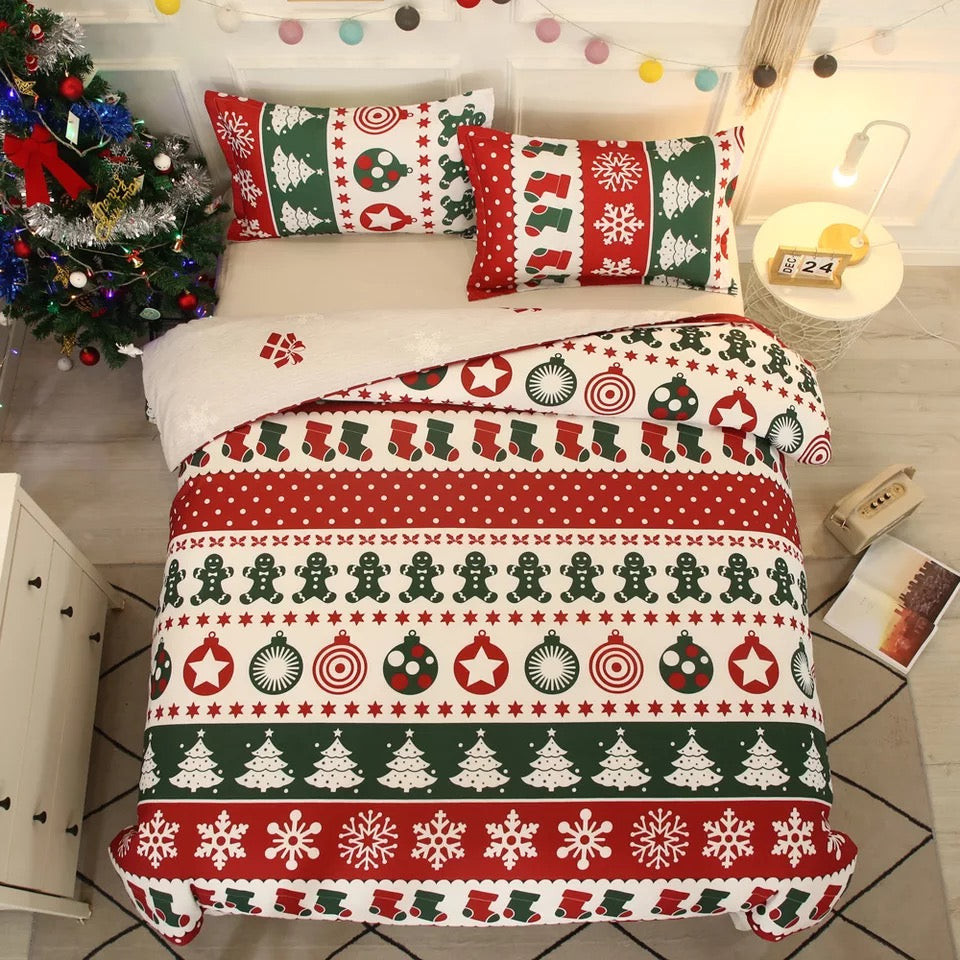 Merry Christmas Duvet Cover Quilt Cover Pillowcase Bedding Set Bed Linen Home Bedroom Decor