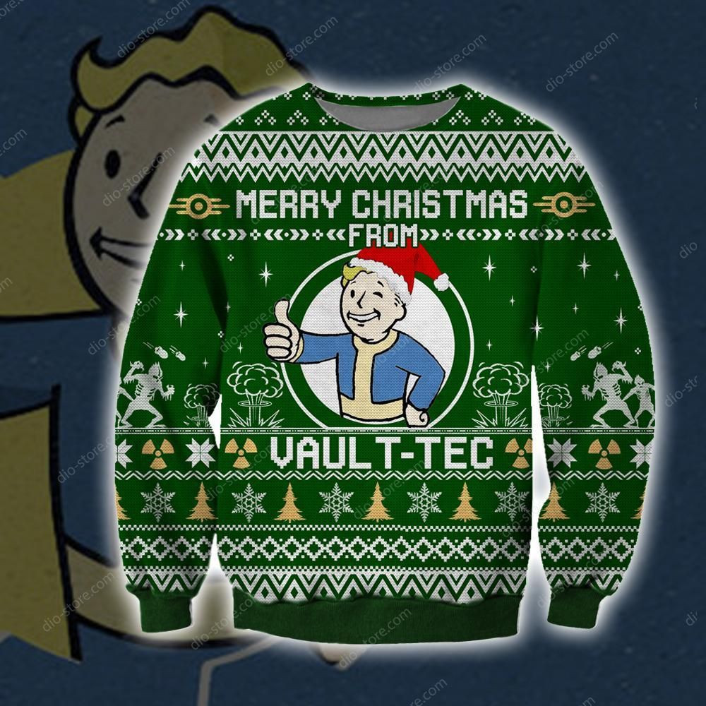 Merry Christmas From Vault Tec Knitting Pattern For Unisex Ugly Christmas Sweater,
