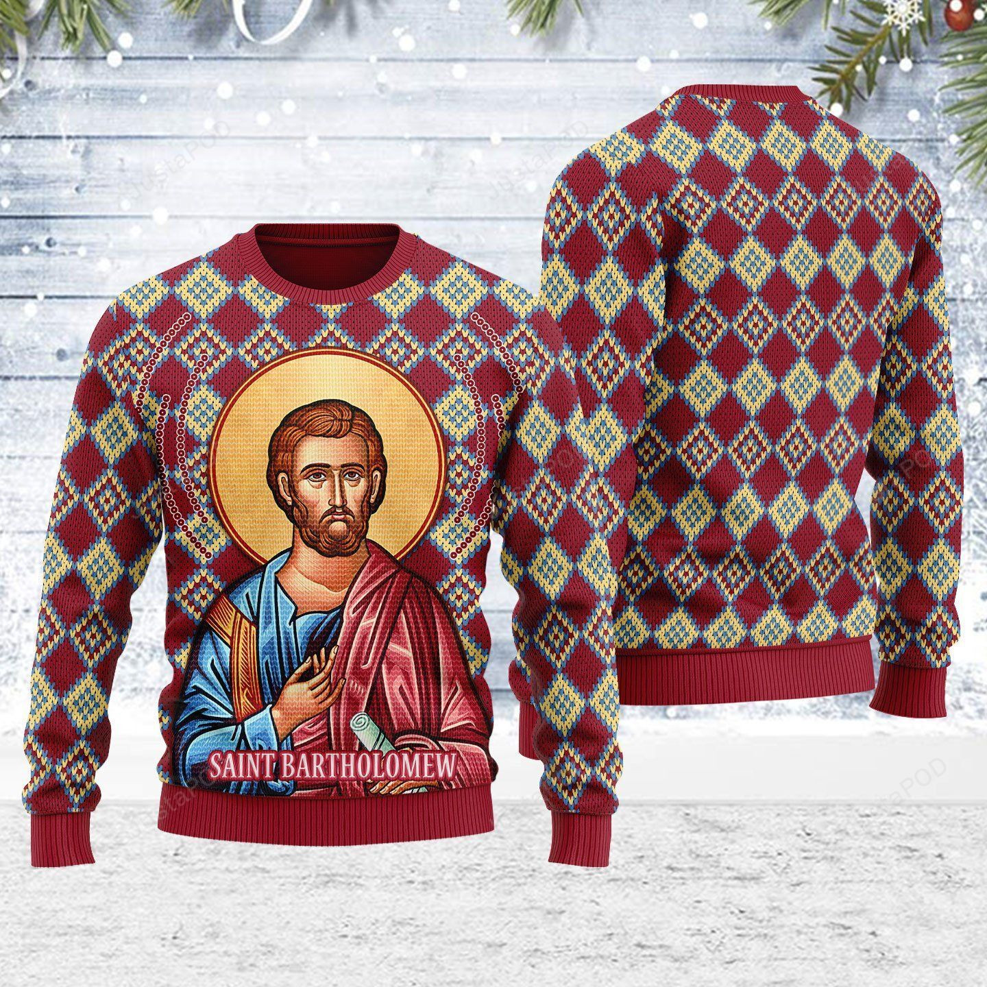 Merry Christmas Gearhomies Bartholomew The Apostle Ugly Christmas Sweater