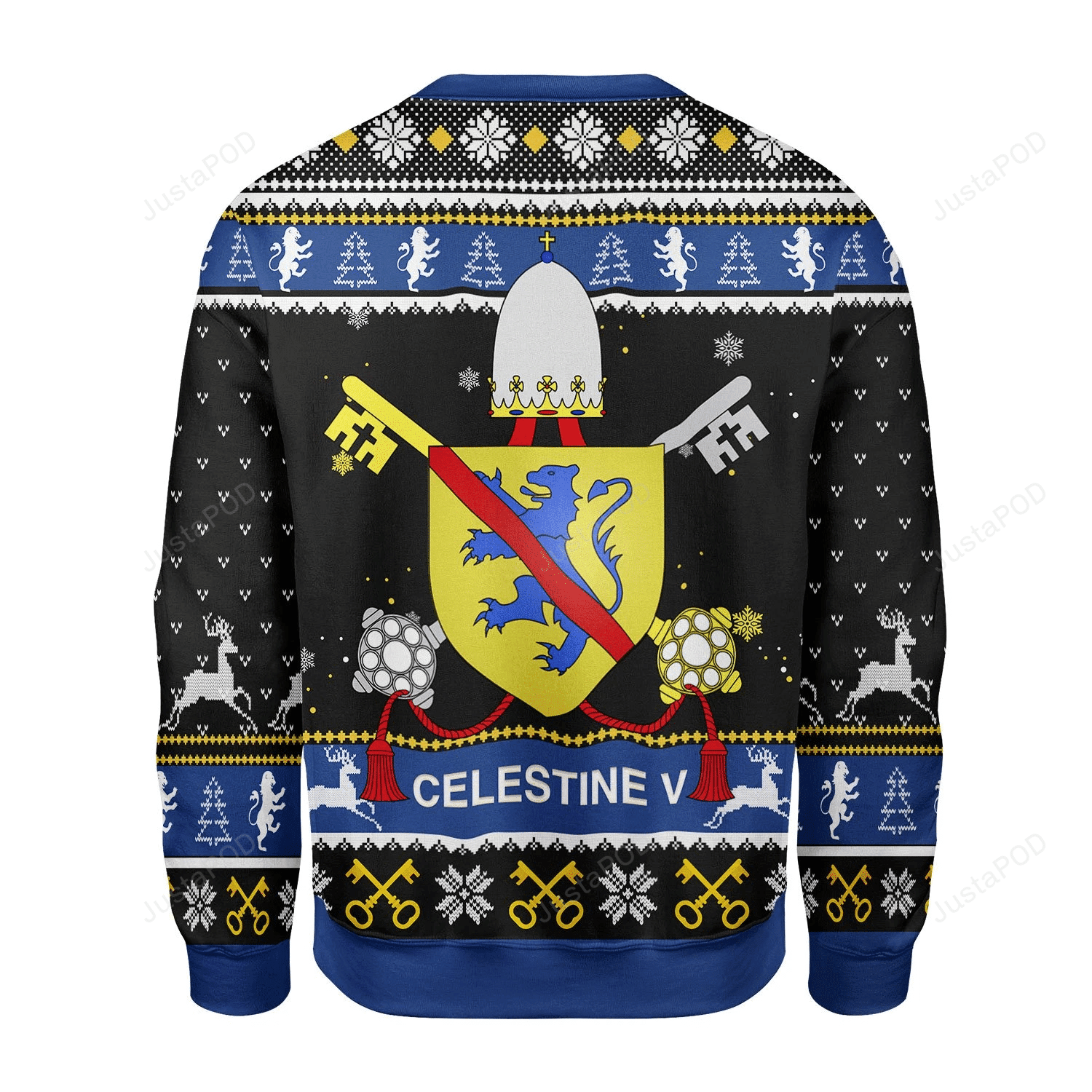 Merry Christmas Gearhomies Celestine V Coat Of Arms Ugly Christmas Sweater, Perfect Holiday Gift