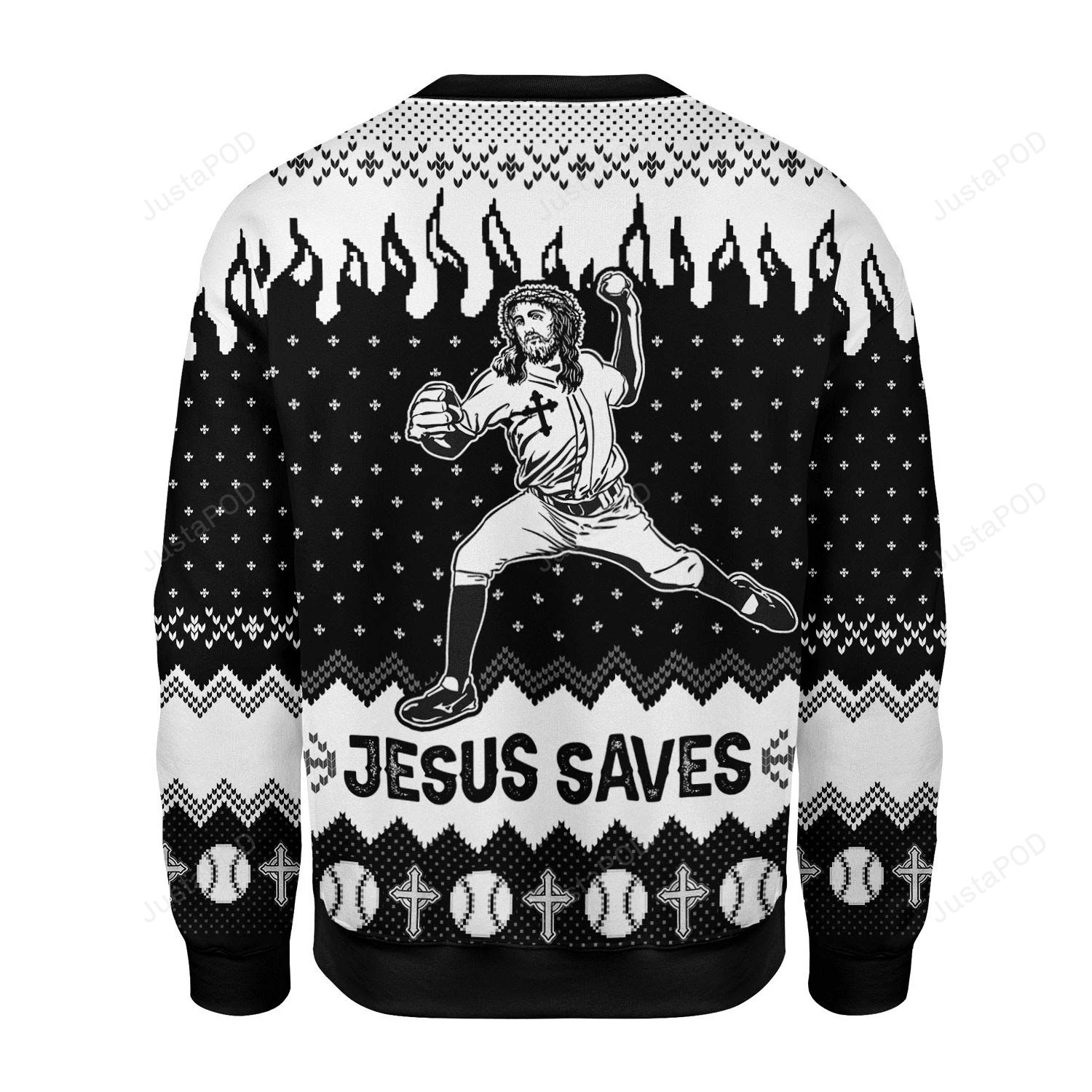 Merry Christmas Gearhomies Jesus Saves Baseball Ugly Christmas Sweater, Perfect Holiday Gift
