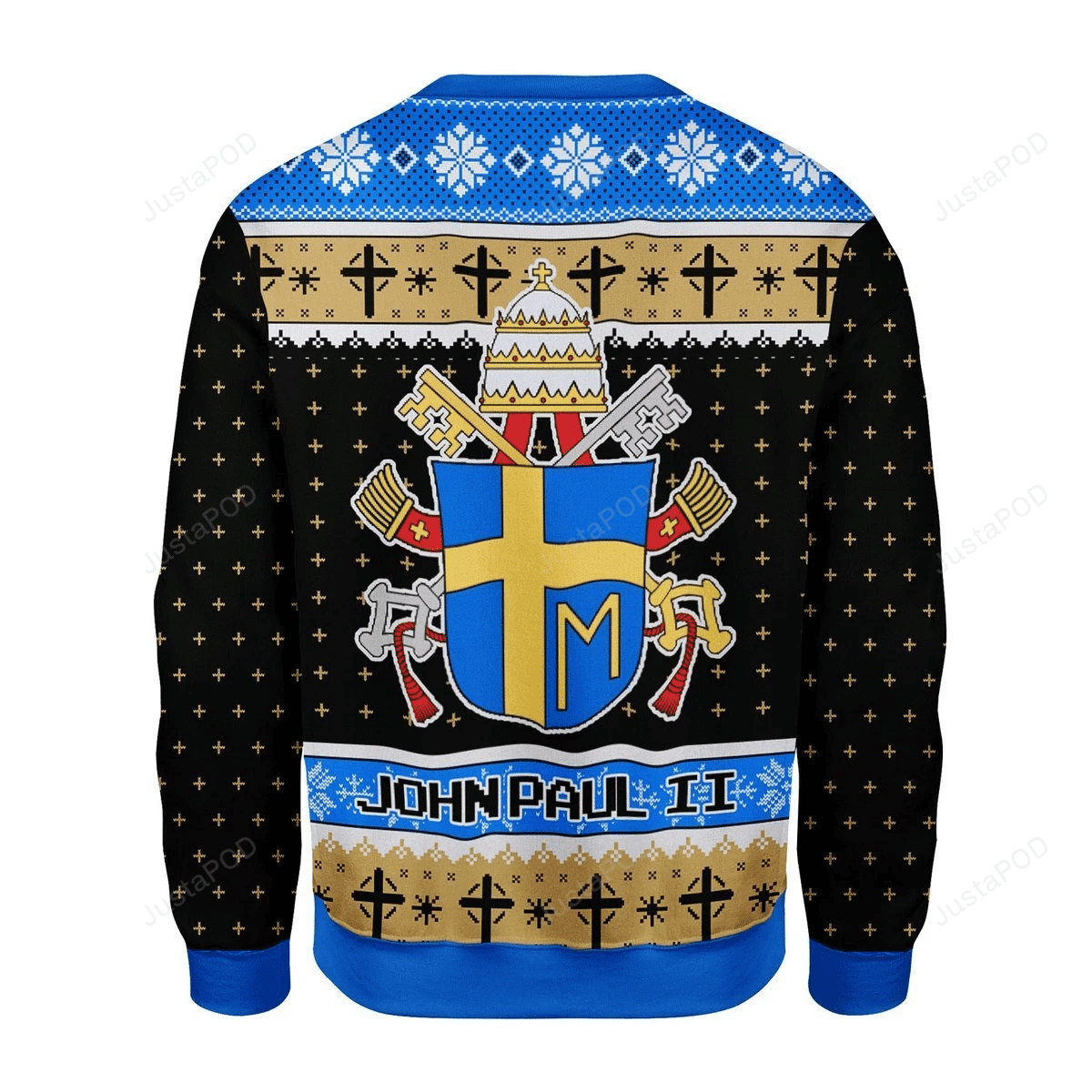 Merry Christmas Gearhomies John Paul Ii Coat Of Arms Ugly Christmas Sweater, Perfect Holiday Gift