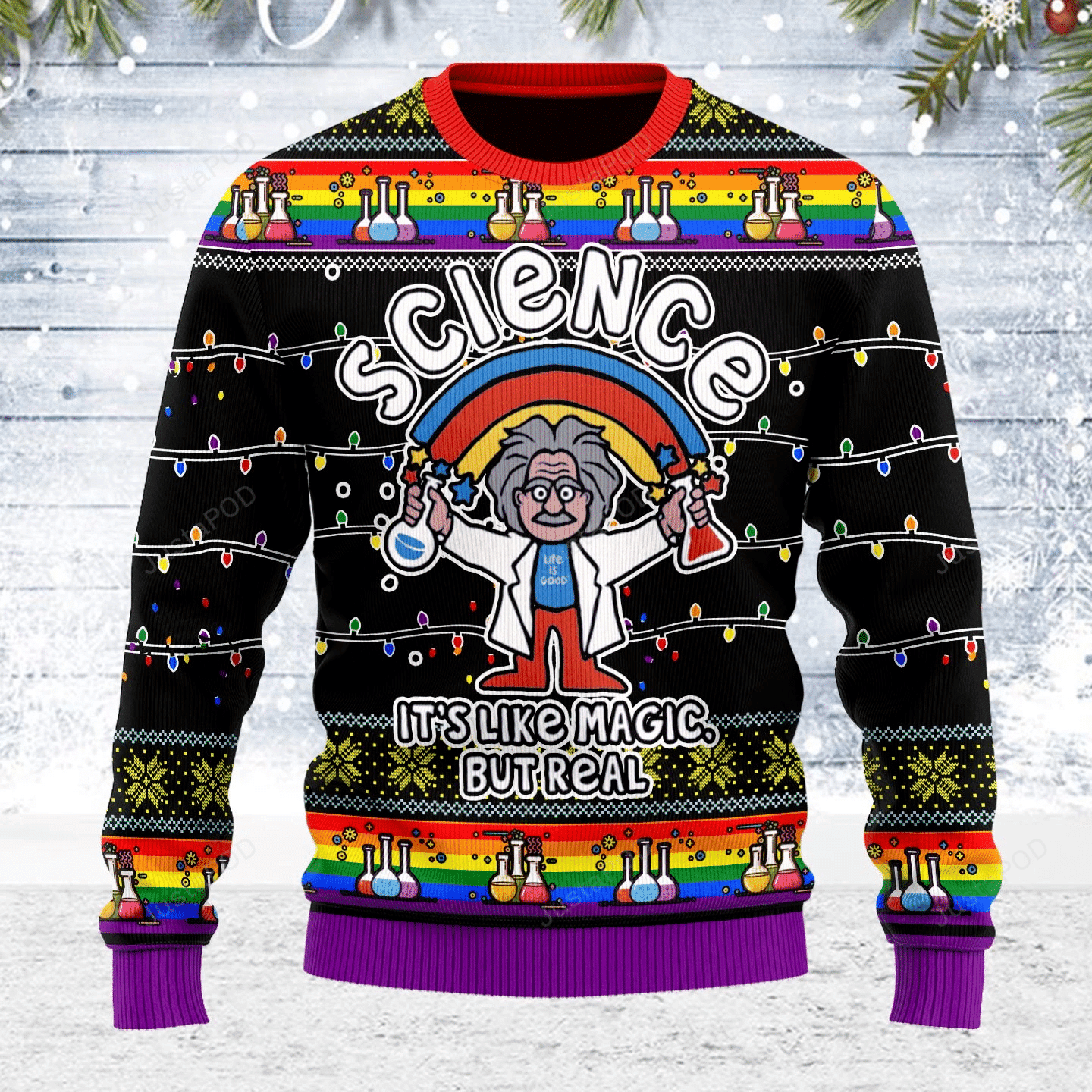 Merry Christmas Gearhomies Science Lgbt Ugly Christmas Sweater, Perfect Holiday Gift
