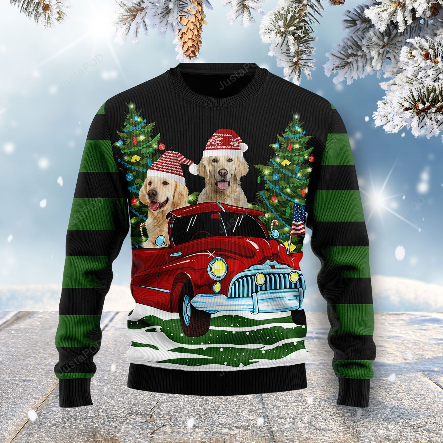 Merry Christmas Golden Retriever Ugly Christmas Sweater, Perfect Holiday Gift