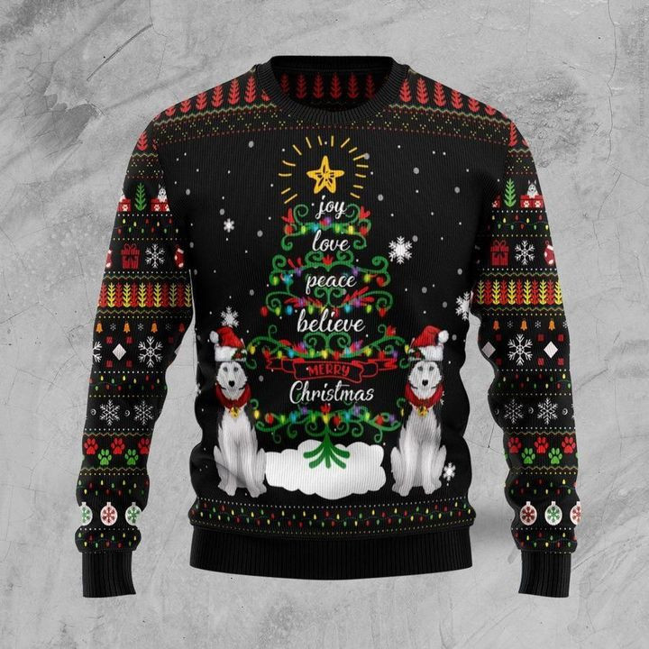 Merry Christmas Husky Ugly Christmas Sweater, Perfect Holiday Gift