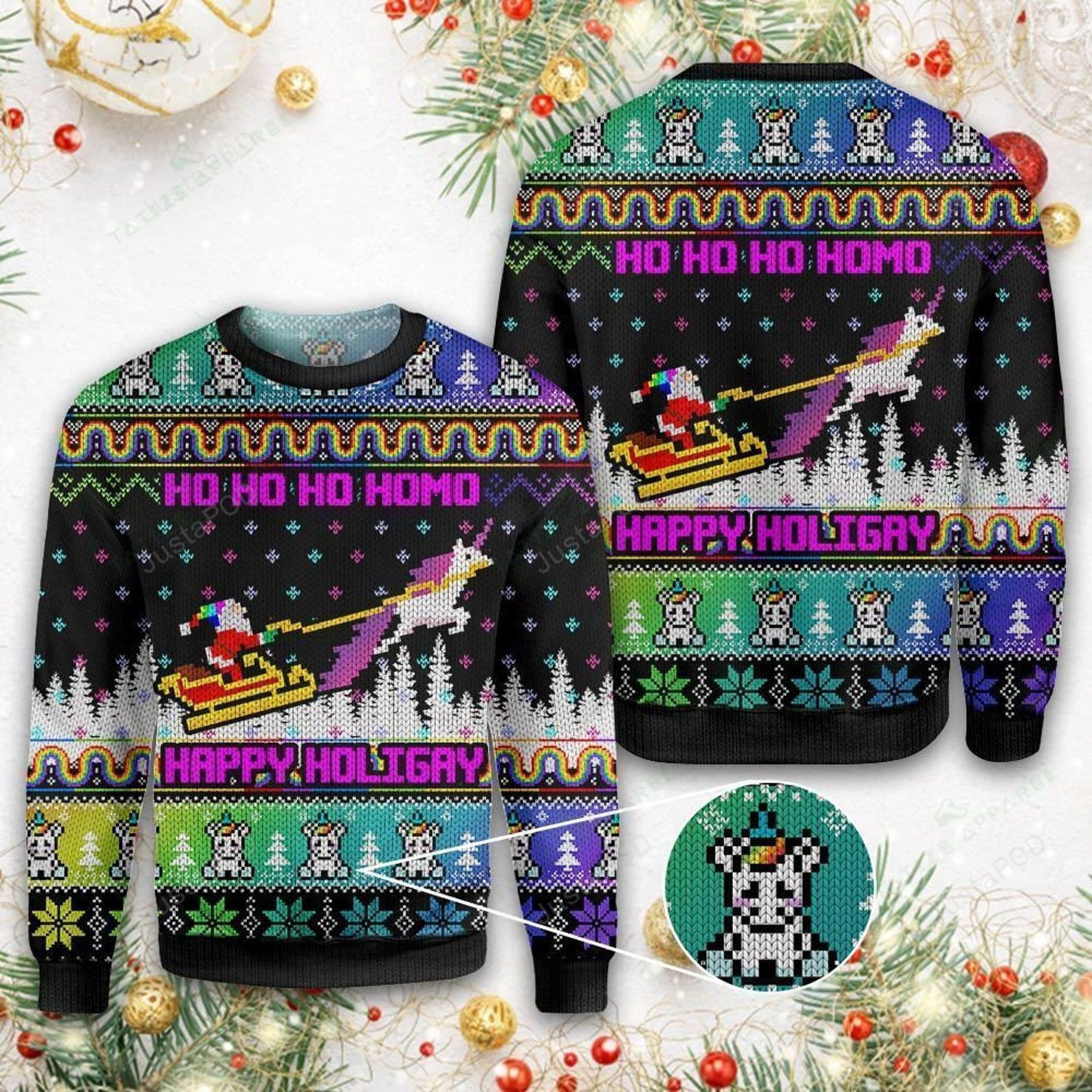 Merry Christmas Lgbt Happy Holigays Ugly Christmas Sweater,