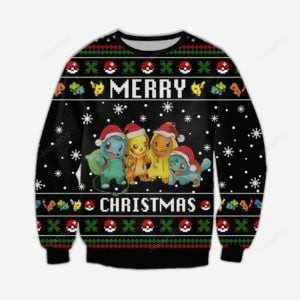 Merry Christmas Pokemon Ugly Christmas Sweater, Perfect Holiday Gift