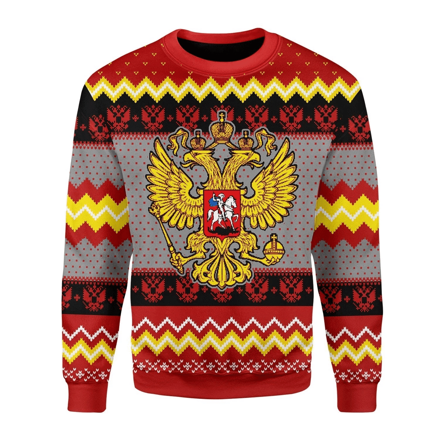 Merry Christmas Russia Coat Of Arms For Unisex Ugly Christmas Sweater,