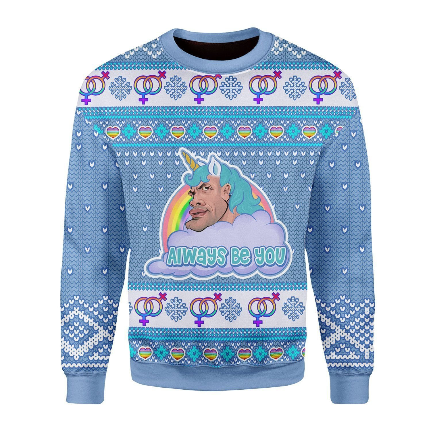 Merry Christmas The Rock Dwayne Johnson Always Be You For Men Ugly Christmas Sweater,