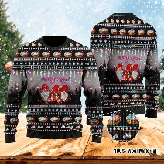 Merry Christmas Three Gnomes Ugly Christmas Sweater, Perfect Holiday Gift