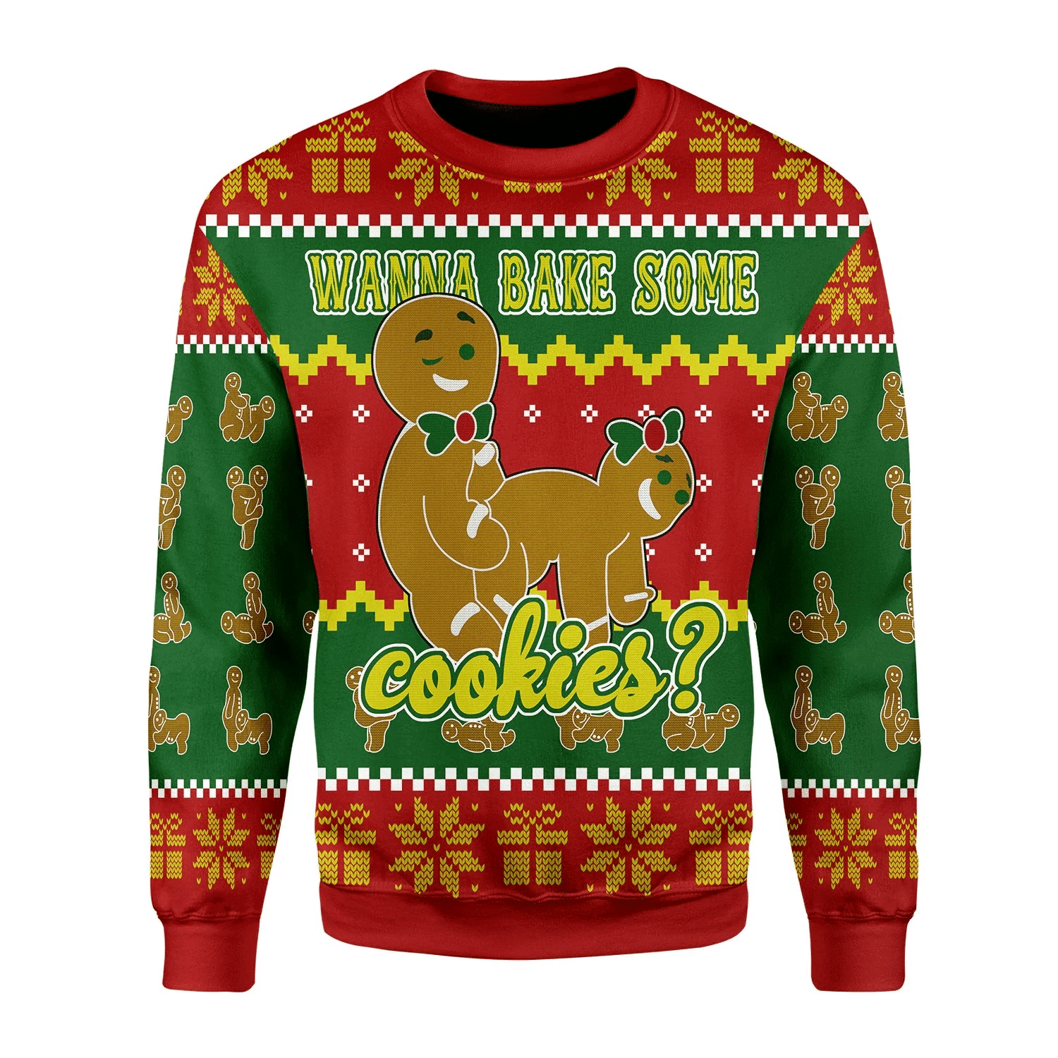 Merry Christmas Wanna Bake Some Cookies? For Unisex Ugly Christmas Sweater,