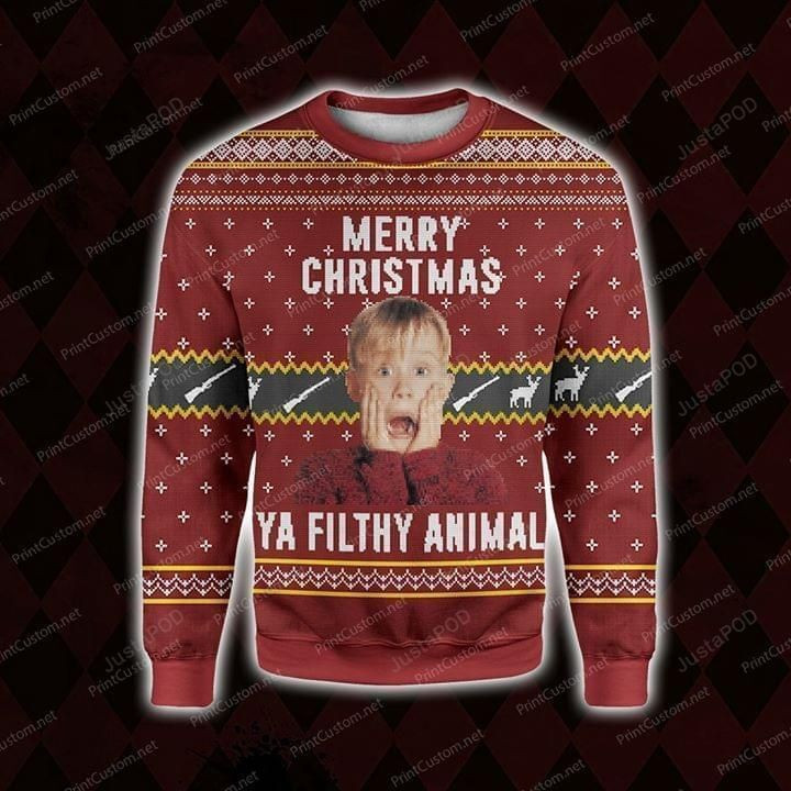 Merry Christmas Ya Filthy Animal Kevin Home Alone Ugly Christmas Sweater Perfect Holiday Gift