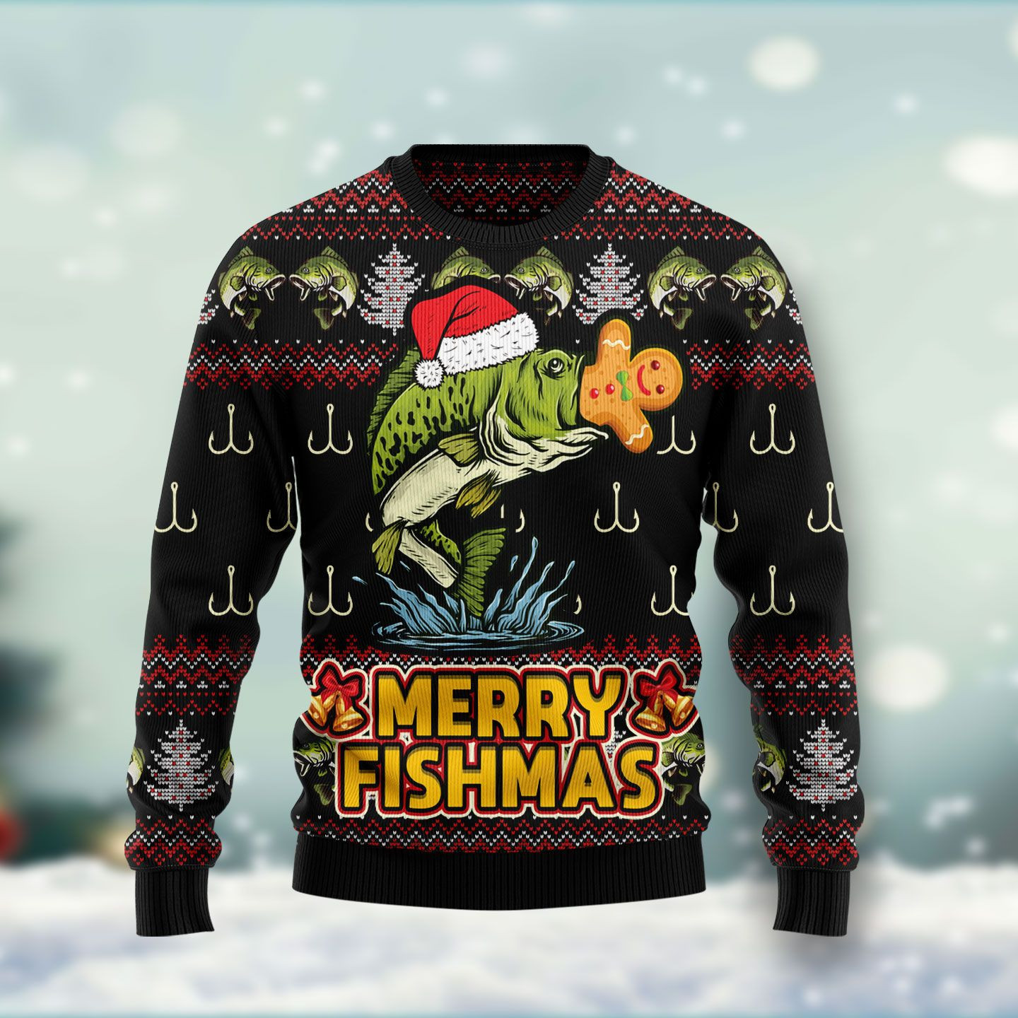Merry Fishmas Ugly Christmas Sweater, Perfect Holiday Gift