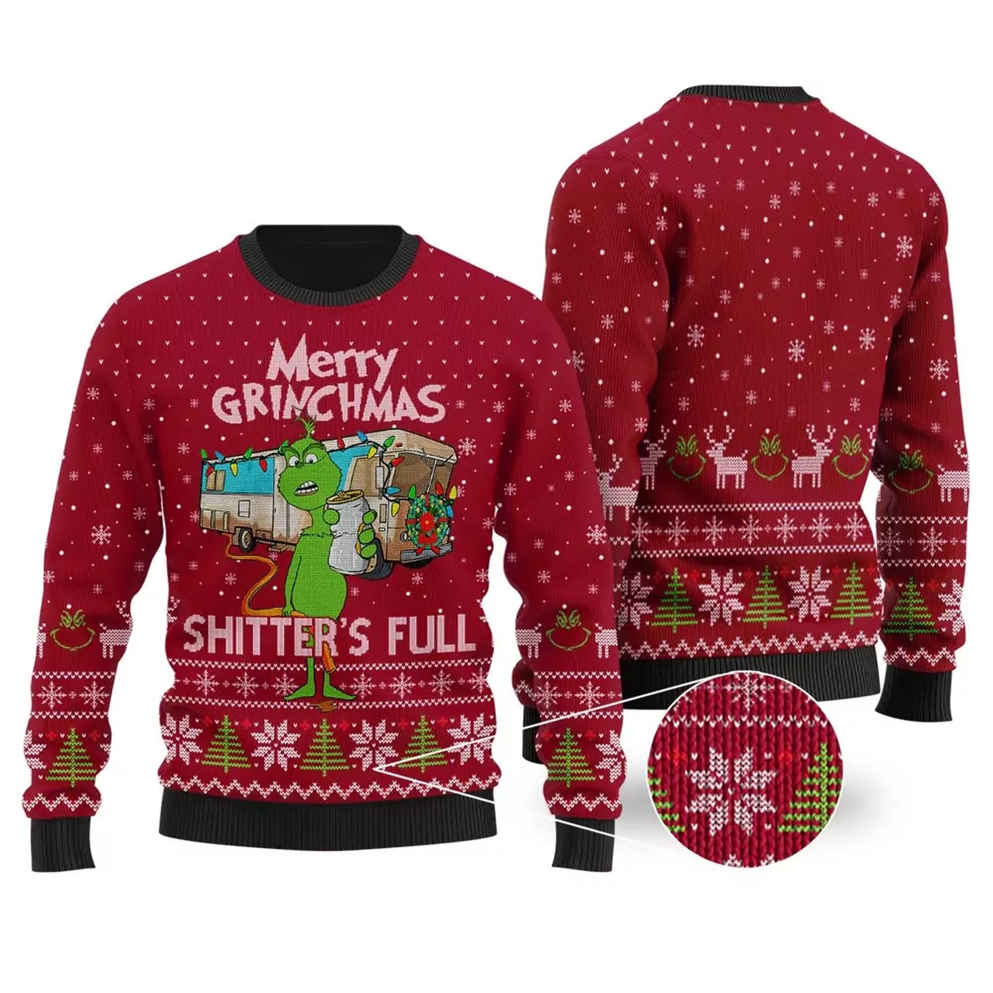 Merry Grinchmas Shitters Full Ugly Christmas Sweater