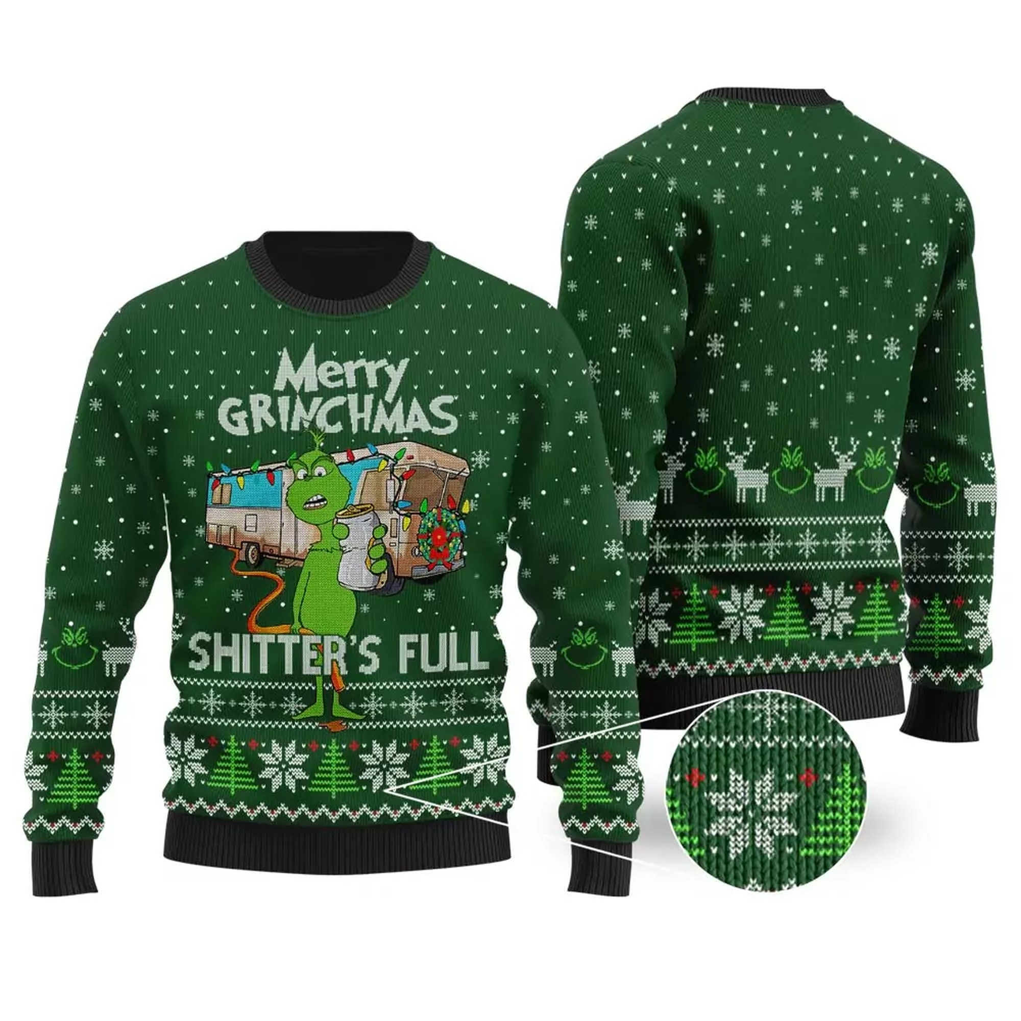 Merry Grinchmas Shitters Full Ugly Christmas Sweater