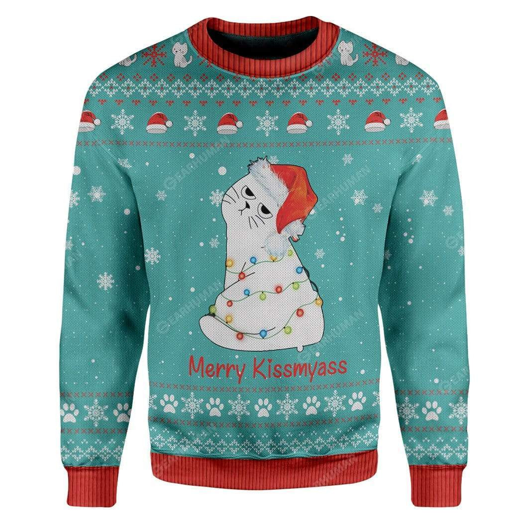 Merry Kissmyass Ugly Christmas Sweater, Perfect Holiday Gift
