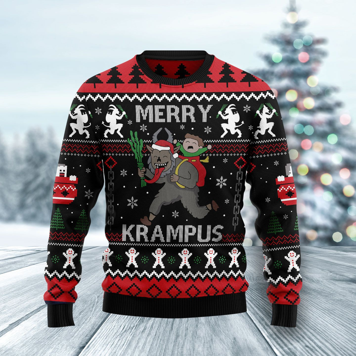 Merry Krampus Ugly Christmas Sweater, Perfect Holiday Gift