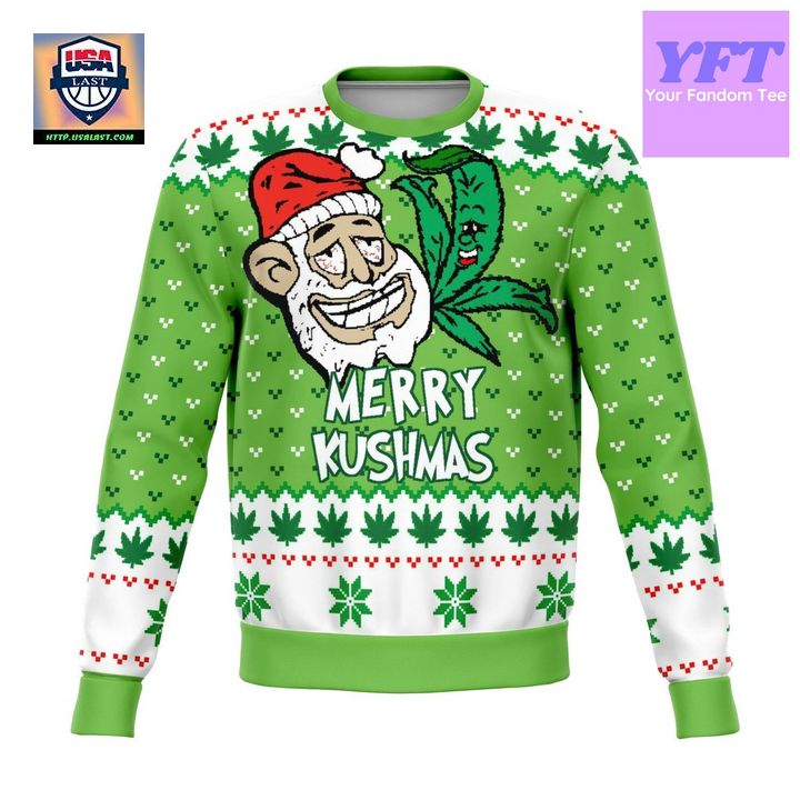 Merry Kushmas Meme Design 3d Ugly Christmas Sweater