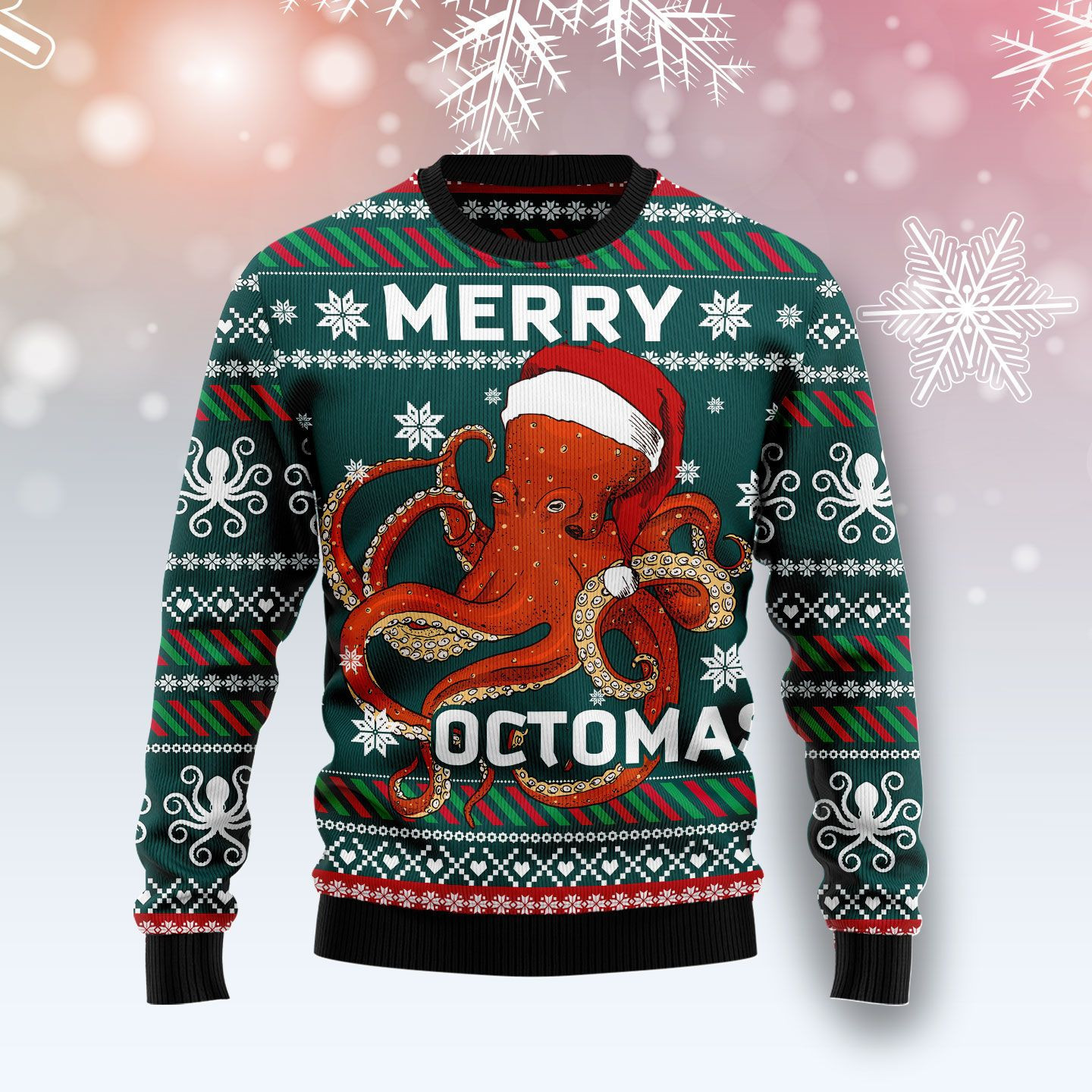 Merry Octomas Ugly Christmas Sweater, Perfect Holiday Gift