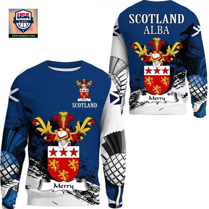 Merry Scottish Family Crest Scotland Special Sweater 