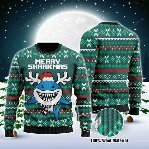Merry Sharkmas Ugly Christmas Sweater, Perfect Holiday Gift