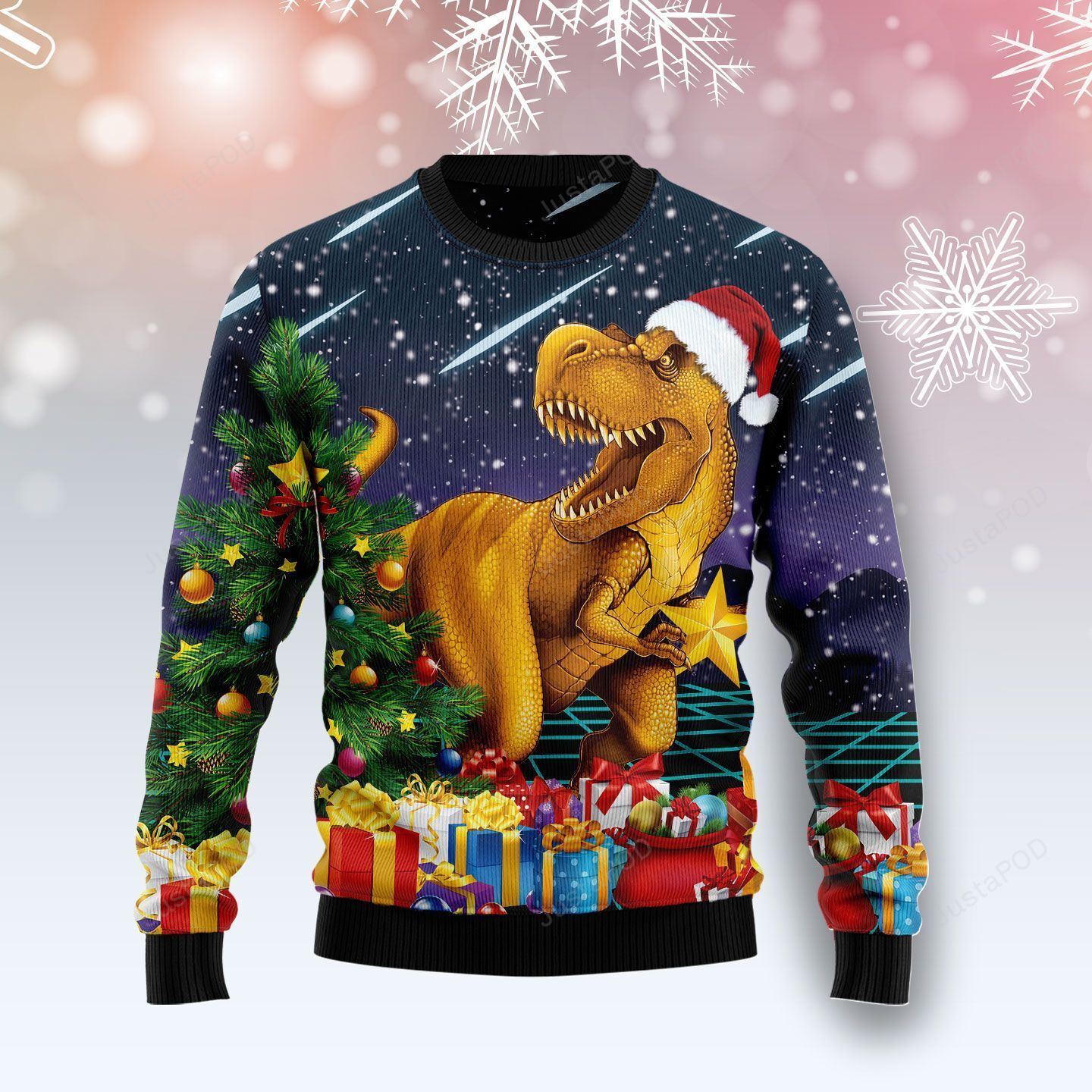 Merry T-Rex Ugly Christmas Sweater, Perfect Holiday Gift