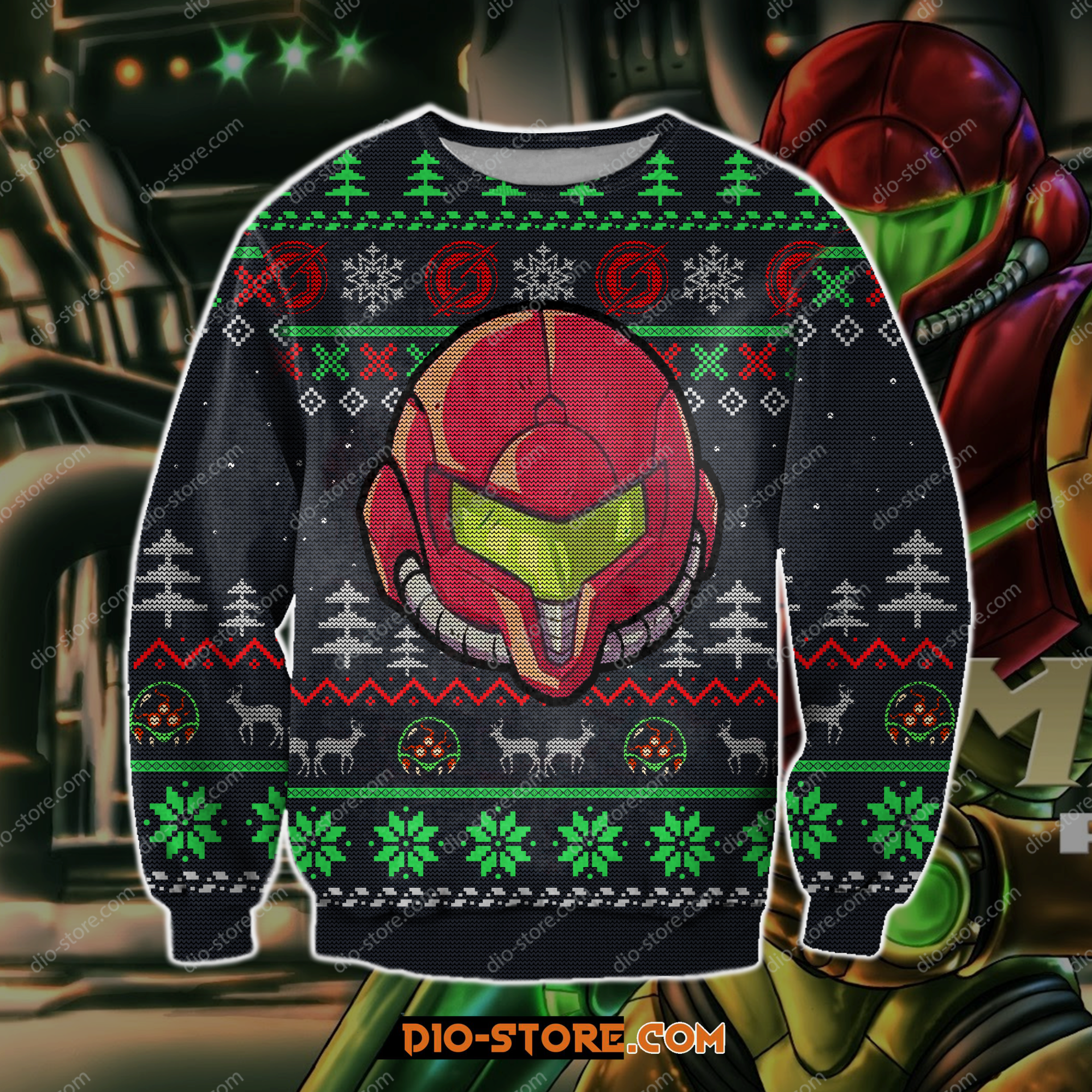 Metroid Game 3D Knitting Pattern Print Ugly Christmas Sweater