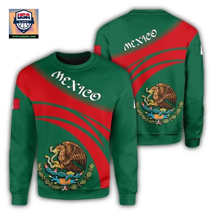Mexico Coat Of Arms Sweater Cricket Style J5W