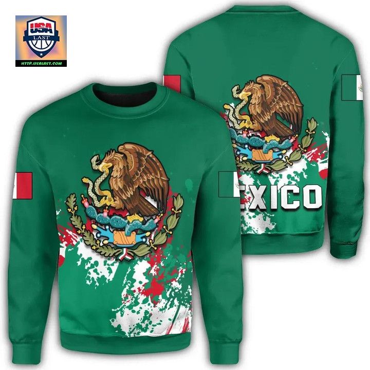 Mexico Coat Of Arms Sweater Spaint Style