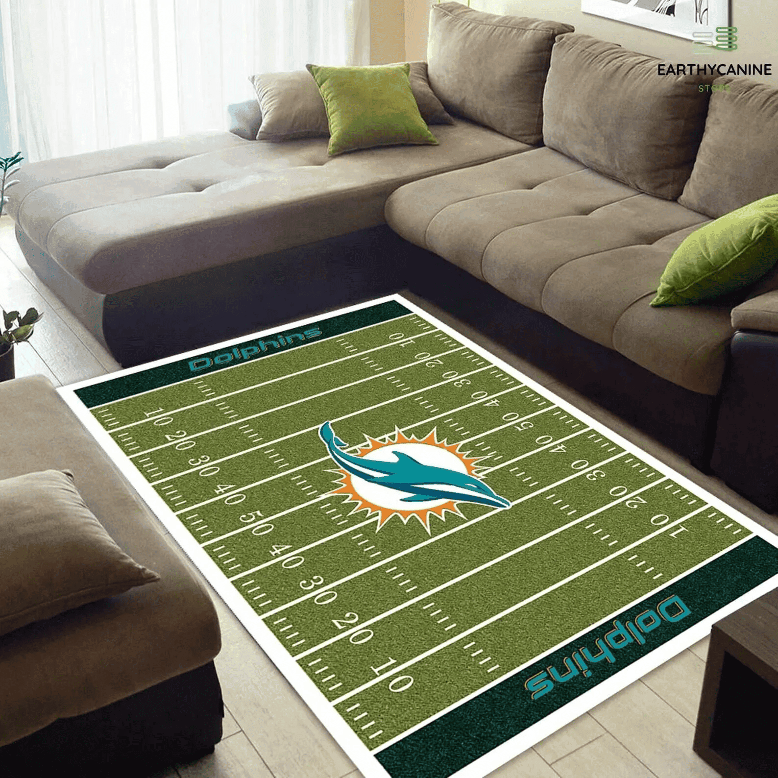 Miami Dolphins Anti-skid Rectangle Area Rug – Full Print Carpet For Living Room & Bedroom Home Decor