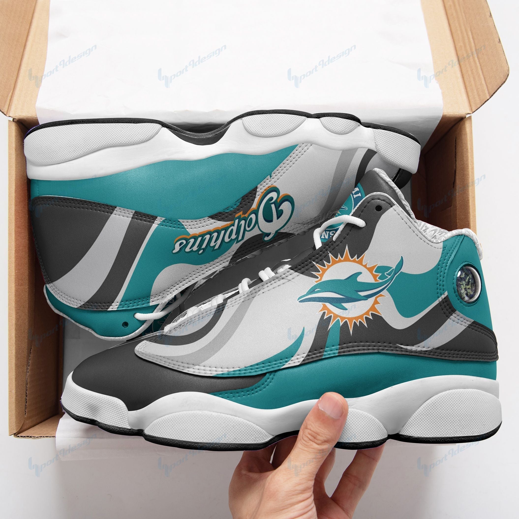 Miami Dolphins JD13 Sneakers Shoes for Men & Women | Custom Fan Gift