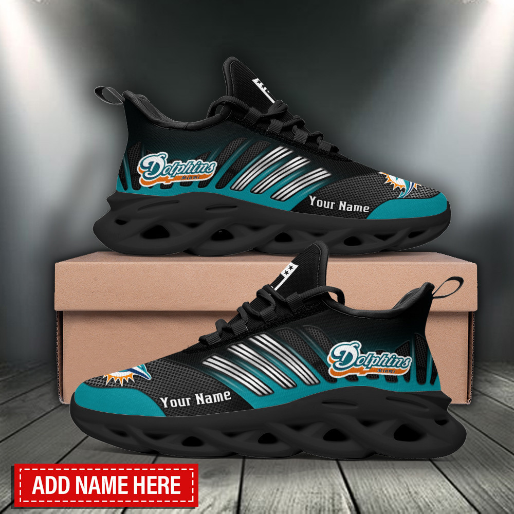 Miami Dolphins Max Soul Shoes Sneakers for Men And Women – NFL Football Fan Shoes, Team Sneakers