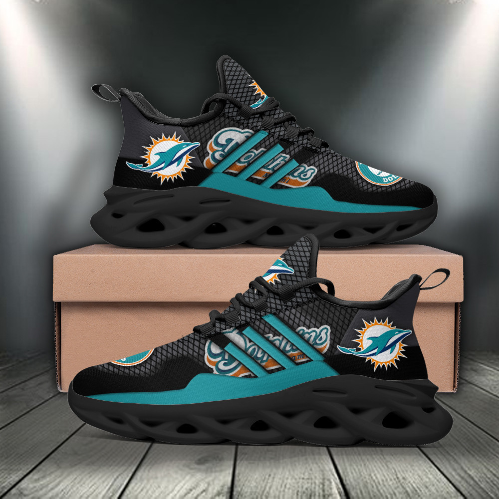 Miami Dolphins Max Soul Shoes Sneakers for Men And Women – NFL Football Fan Shoes, Team Sneakers