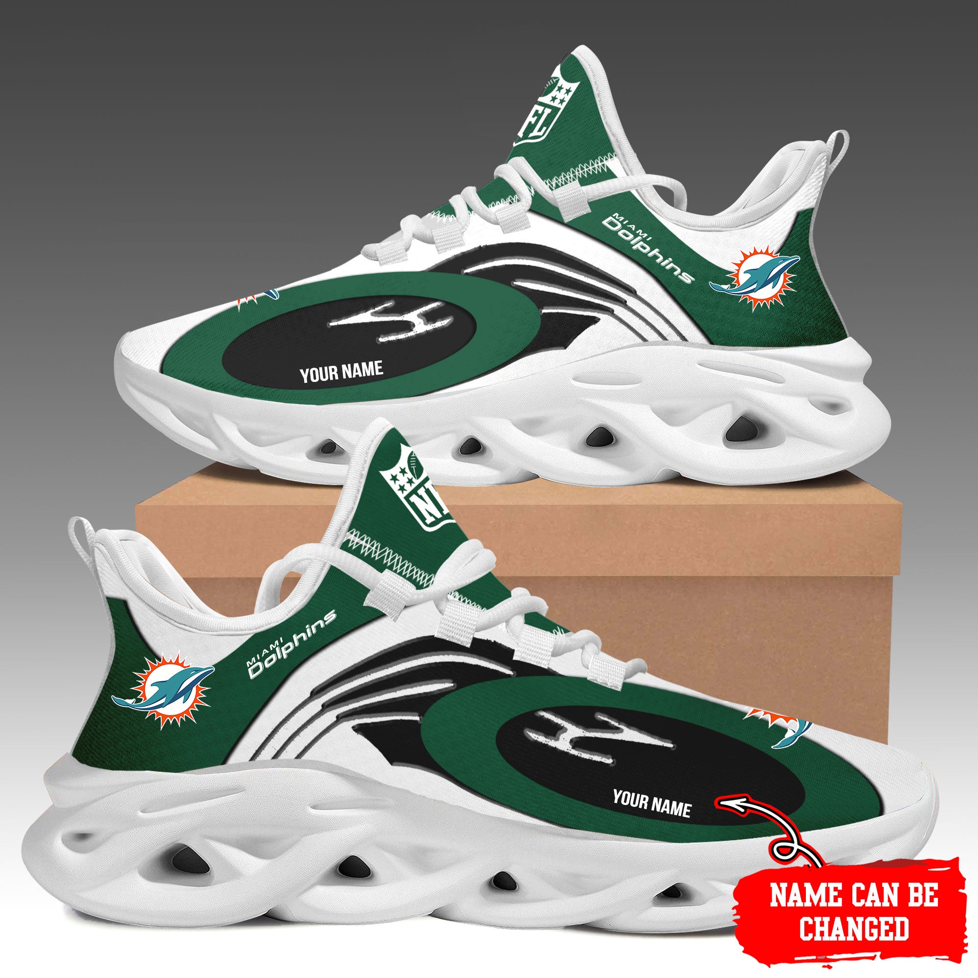 Miami Dolphins Max Soul Shoes Sneakers for Men And Women – NFL Football Fan Shoes, Team Sneakers