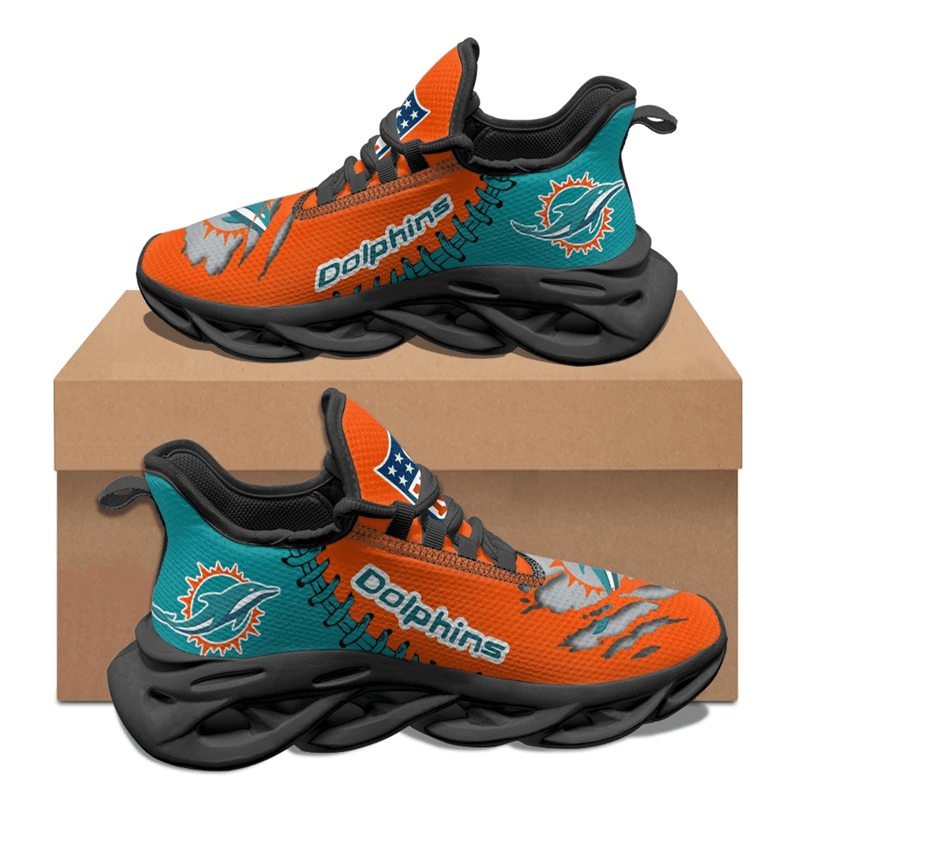 Miami Dolphins Max Soul Shoes Sneakers for Men And Women – NFL Football Fan Shoes, Team Sneakers