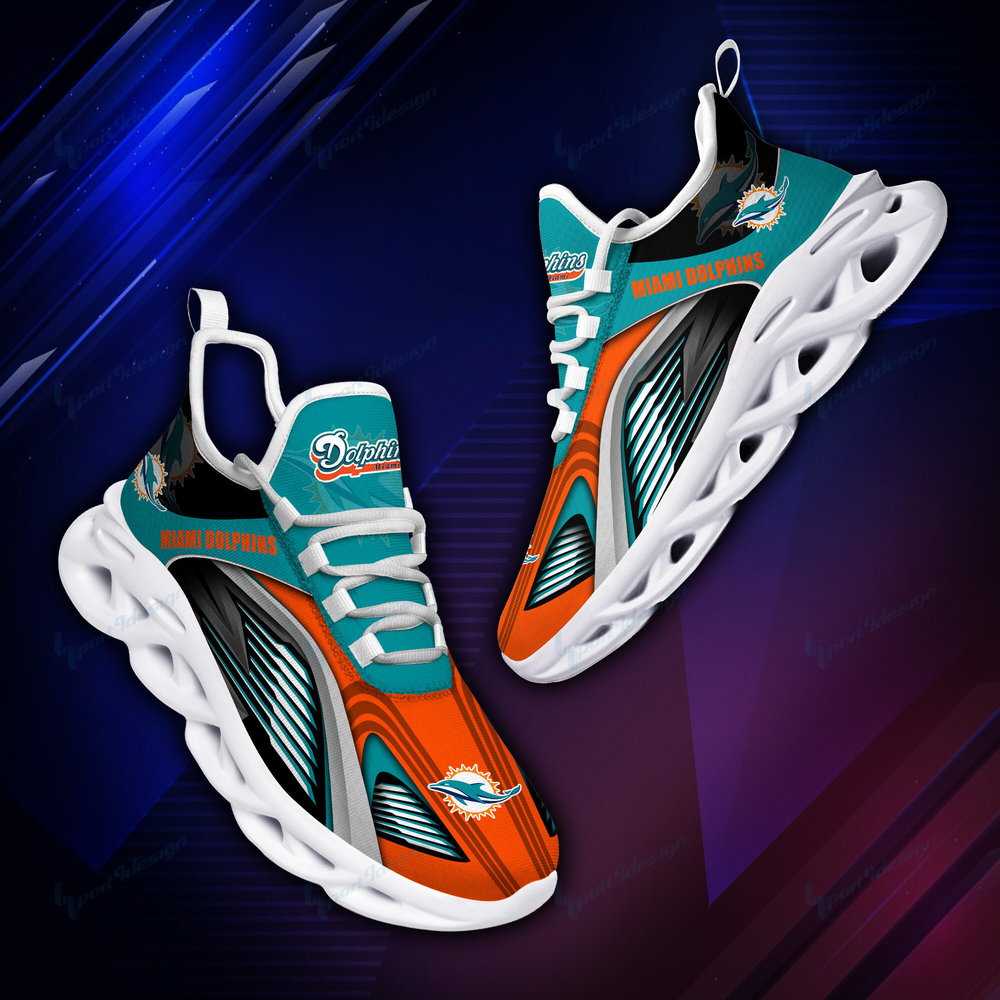 Miami Dolphins Max Soul Shoes Sneakers for Men And Women – NFL Football Fan Shoes, Team Sneakers