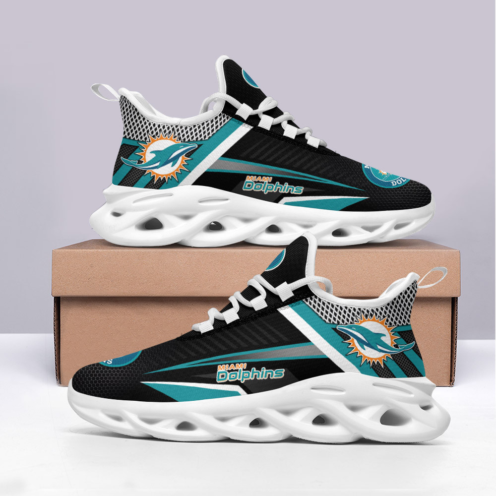 Miami Dolphins Max Soul Shoes Sneakers for Men And Women – NFL Football Fan Shoes, Team Sneakers