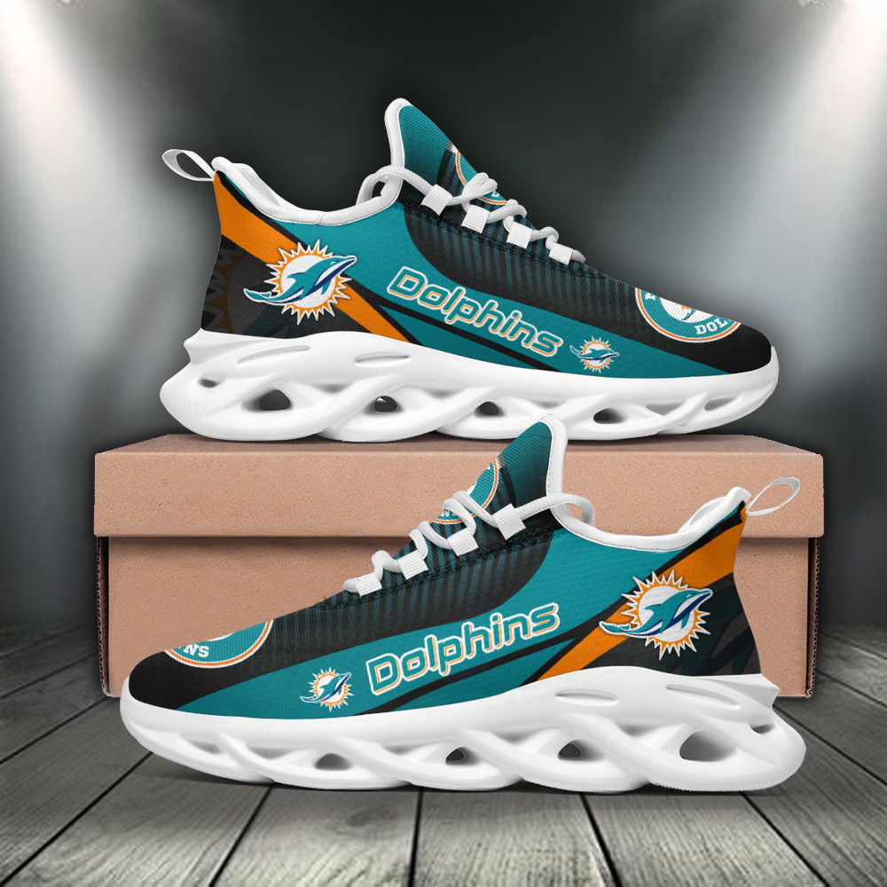 Miami Dolphins Max Soul ShoesSneakers for Men And Women – NFL Football Fan Shoes, Team Sneakers
