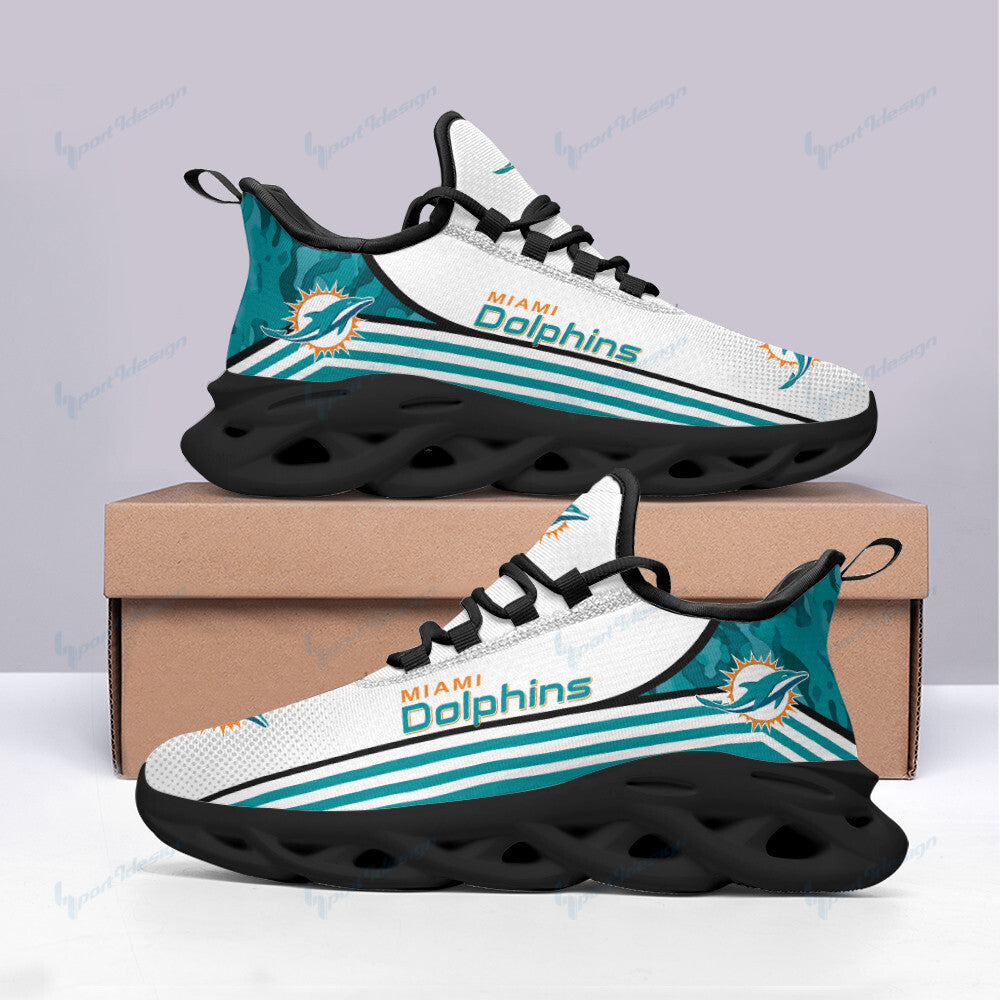 Miami Dolphins NFL Max Soul Shoes Sneakers for Men And Women – NFL Football Fan Shoes, Team Sneakers