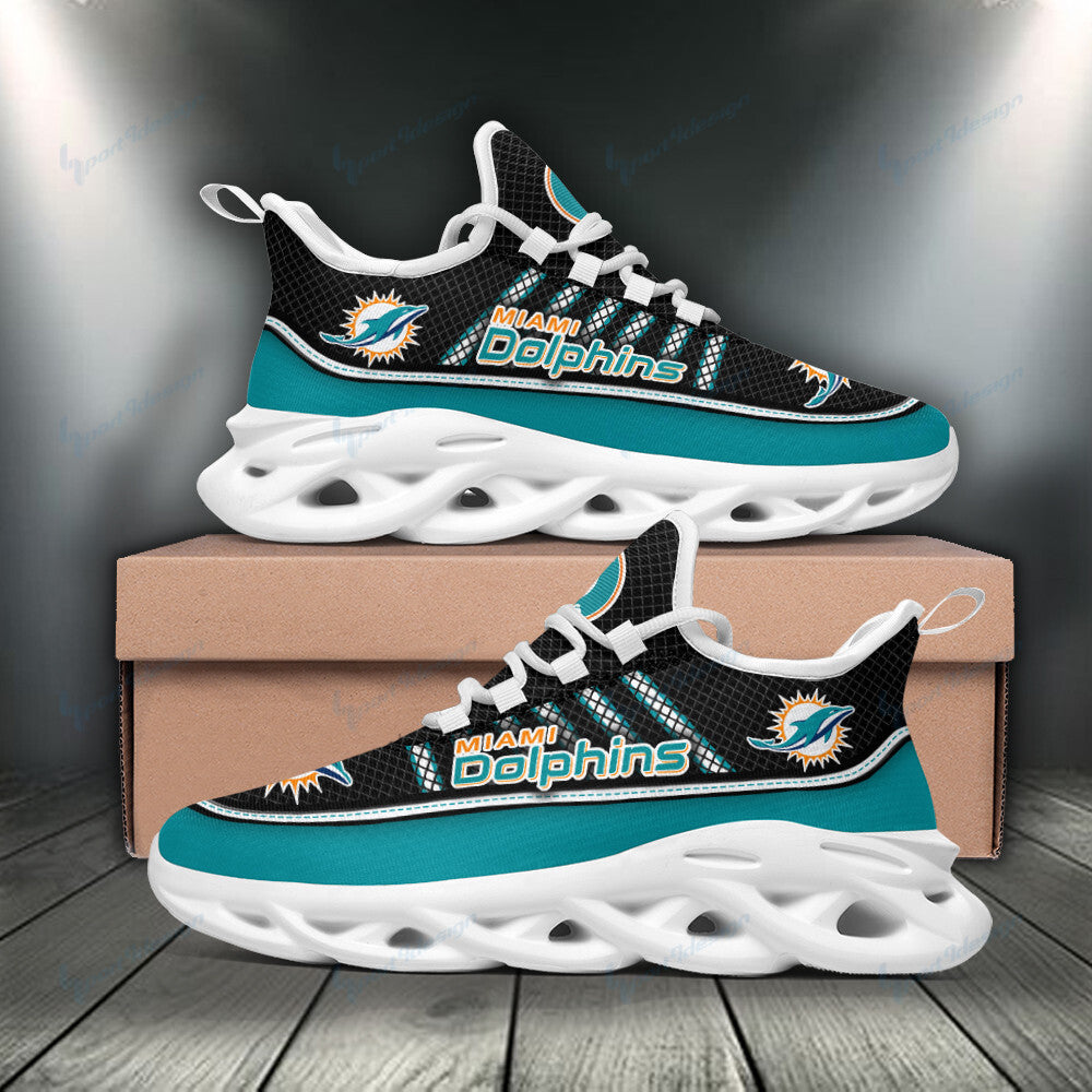 Miami Dolphins NFL Max Soul Shoes Sneakers for Men And Women – NFL Football Fan Shoes, Team Sneakers