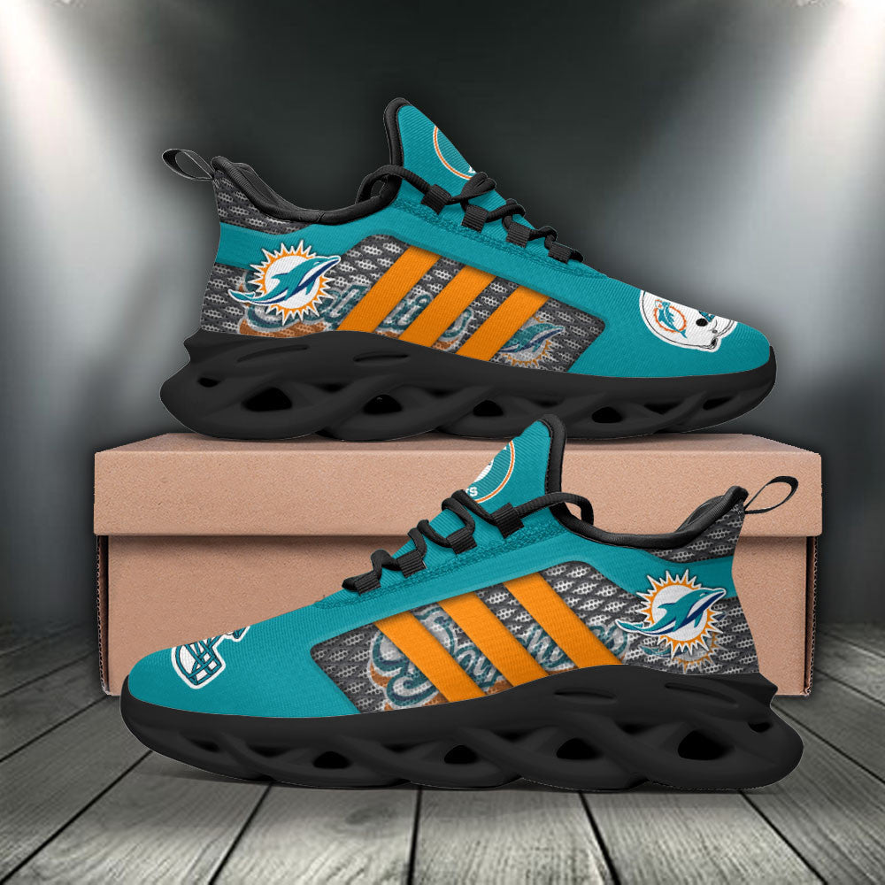 Miami Dolphins NFL Max Soul Shoes Sneakers for Men And Women – NFL Football Fan Shoes, Team Sneakers