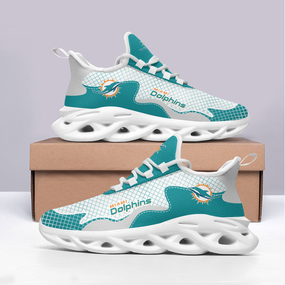 Miami Dolphins NFL Max Soul Shoes Sneakers for Men And Women – NFL Football Fan Shoes, Team Sneakers